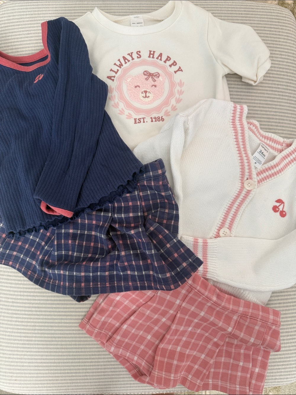 Girls Toddler Set - Navy & Pink Mix